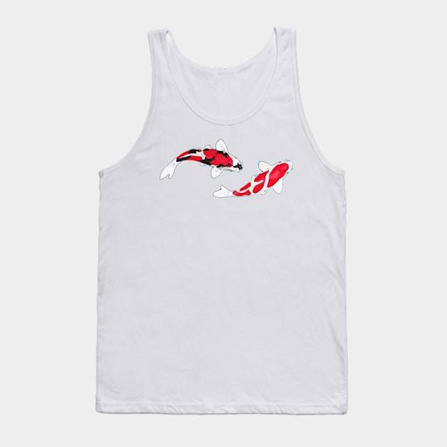 Koi Fish | Kuhaku Showa Sanke Tank Top by Koiartsandus